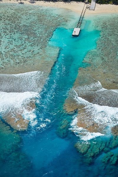 Channel in the reef-Akaoa Tapere-Rarotonga-Cook Islands-South Pacific